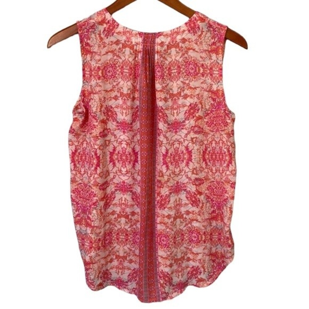 Violet + Claire Tunic Floral Sleeveless V-Neck Tie Front Cottagecore Boho Blouse - Picture 4 of 11